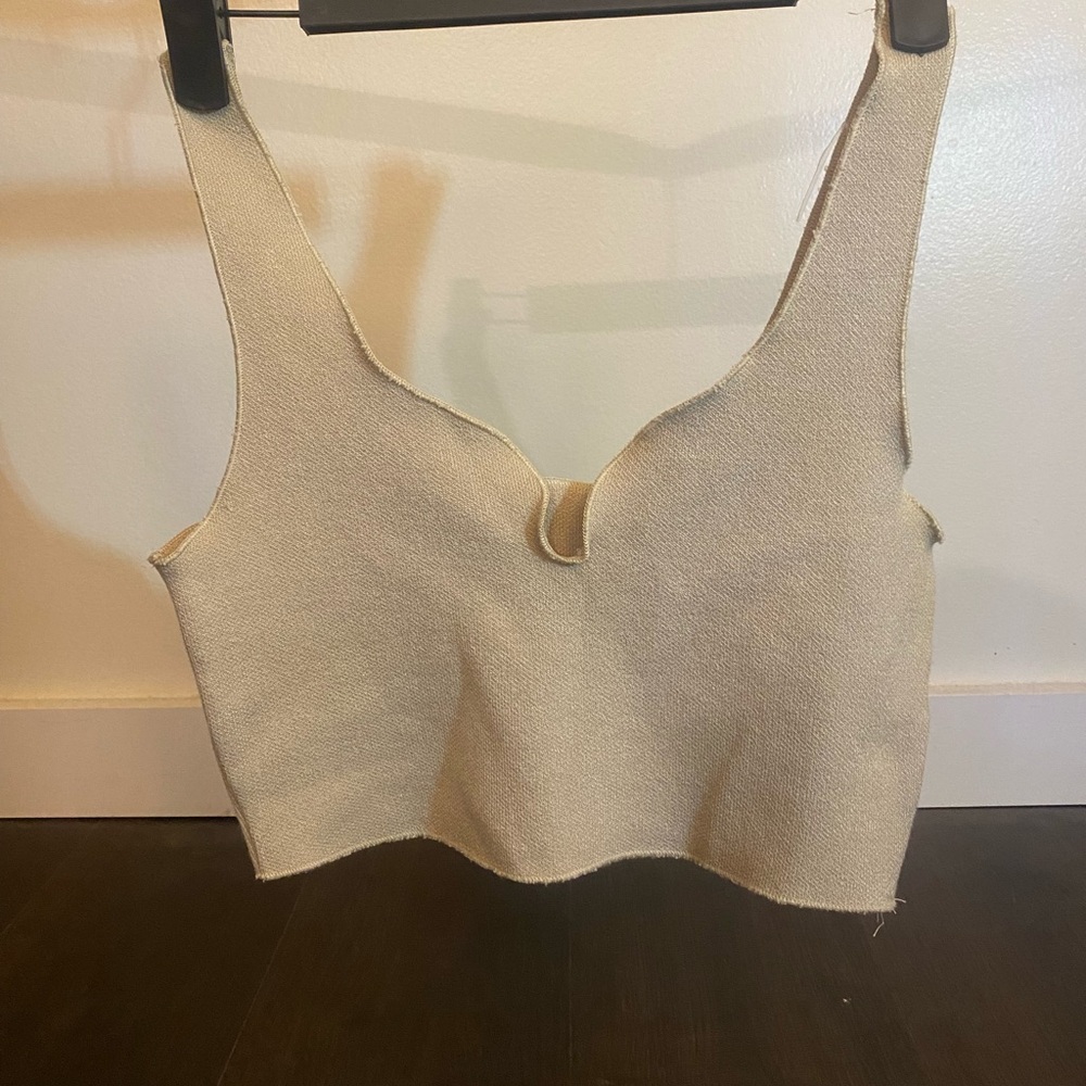 Zara Beige Cream Cami Crop Top